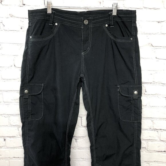 Kuhl Born in the Mountains Black Gray Roll Up Cargo Pants Sz 14 - Picture 1 of 16